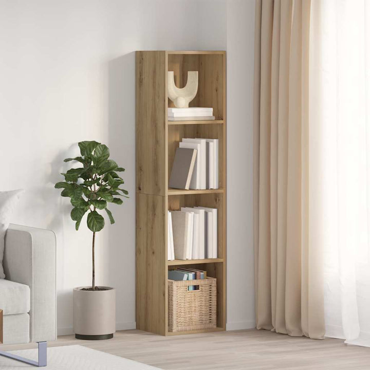 Bokhylla/Tv-Bänk Hantverksmässig Ek 36X30X143Cm Konstruerat Trä