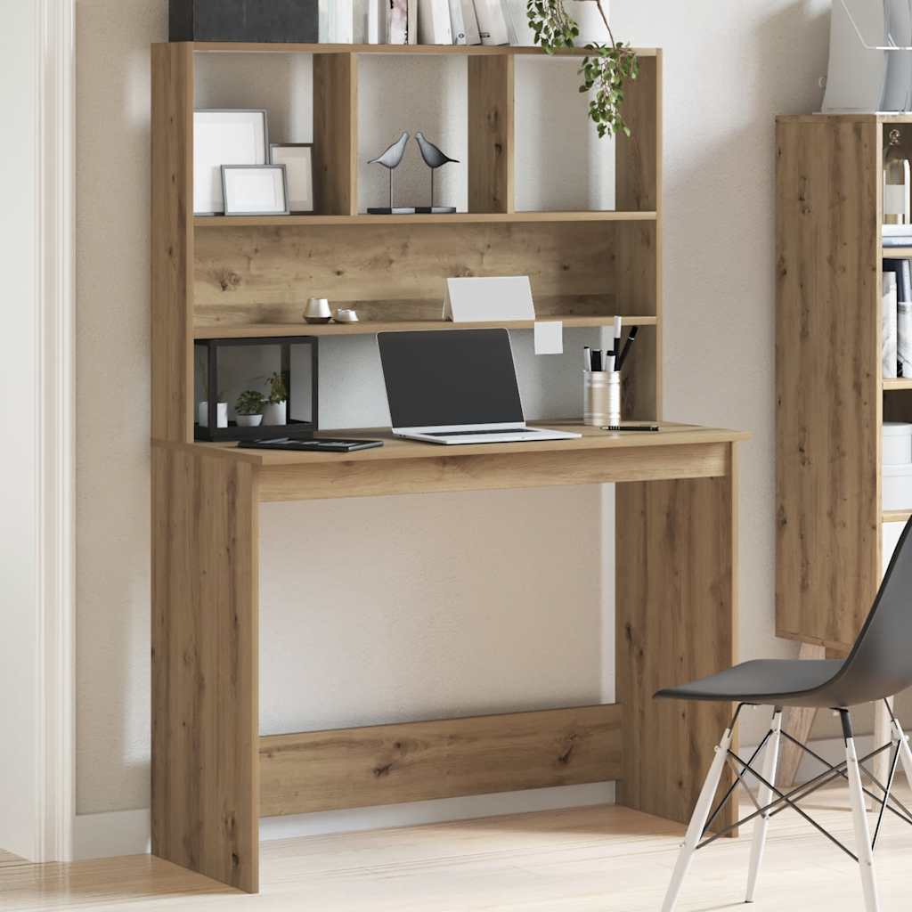 Skrivbord Med Hyllor 102X45X148 Cm Konstruerat Trä