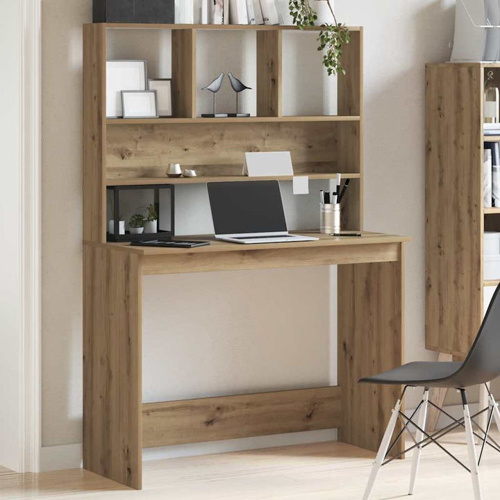 Skrivbord Med Hyllor 102X45X148 Cm Konstruerat Trä