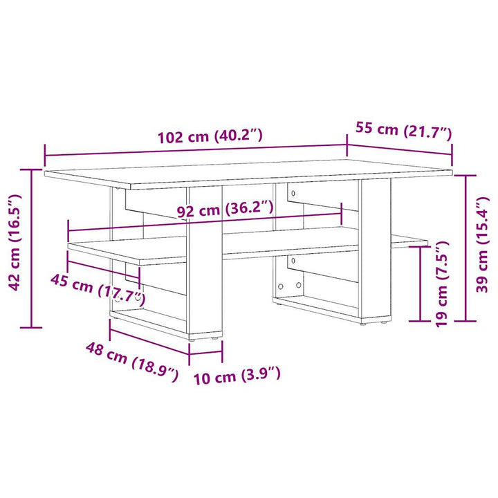 Soffbord 102X55X42 Cm Konstruerat Trä