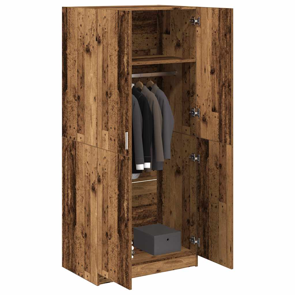 Garderob Hantverksmässig Ek 80X52X180 Cm Konstruerat Trä