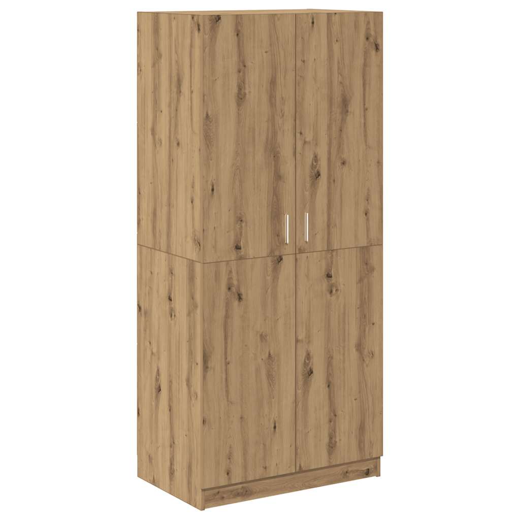 Garderob Hantverksmässig Ek 80X52X180 Cm Konstruerat Trä