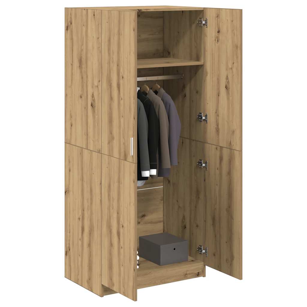 Garderob Hantverksmässig Ek 80X52X180 Cm Konstruerat Trä