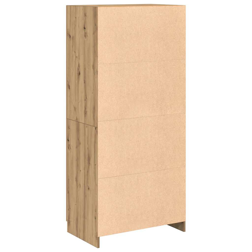 Garderob Hantverksmässig Ek 80X52X180 Cm Konstruerat Trä