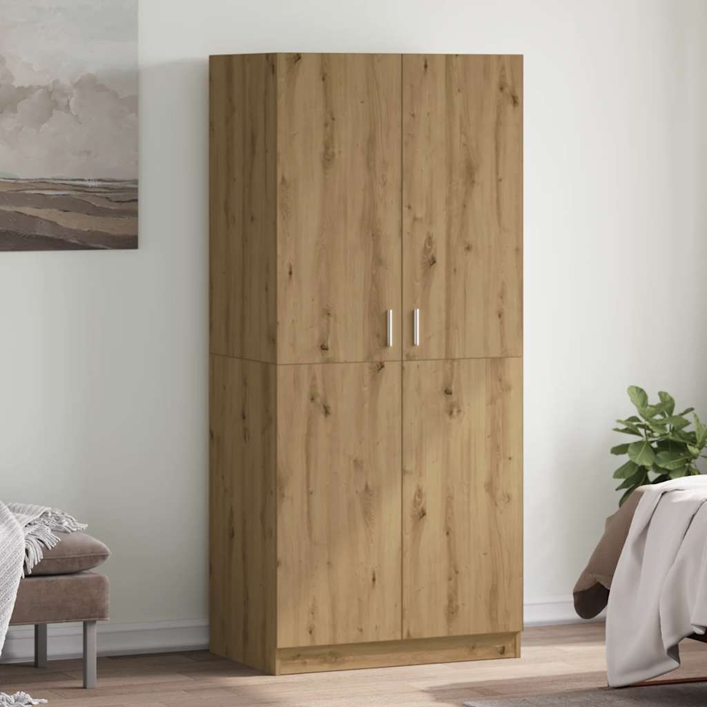 Garderob Hantverksmässig Ek 80X52X180 Cm Konstruerat Trä