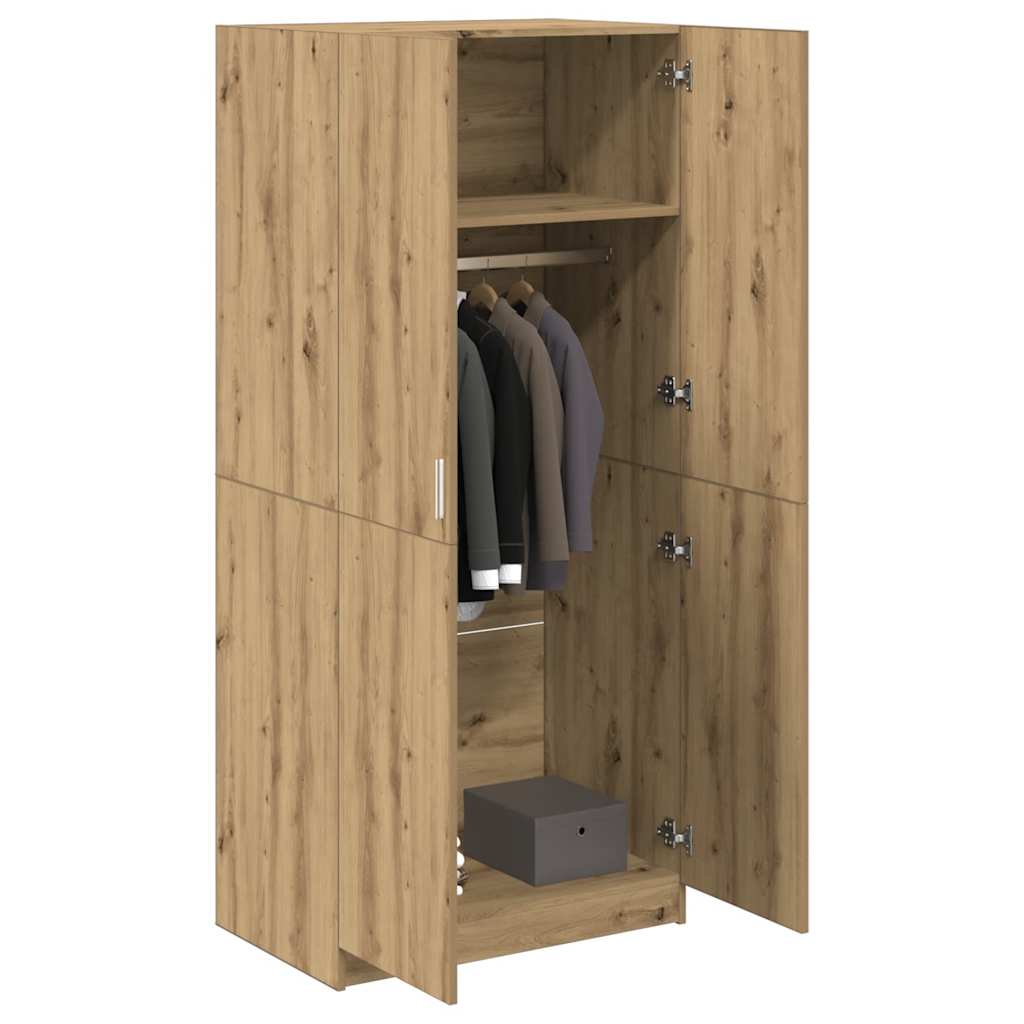 Garderob 90X52X200 Cm Konstruerat Trä