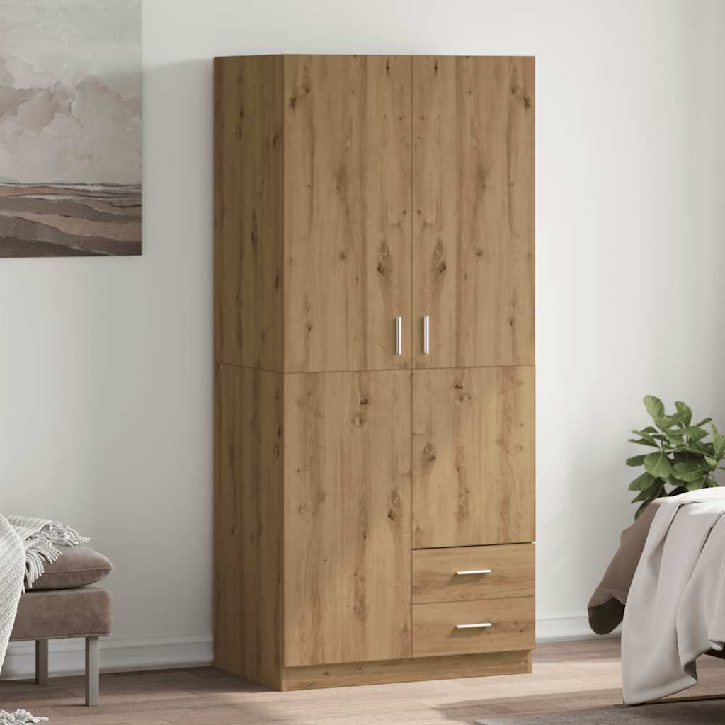 Garderob Åldrat Trä 80X52X180 Cm Konstruerat Trä