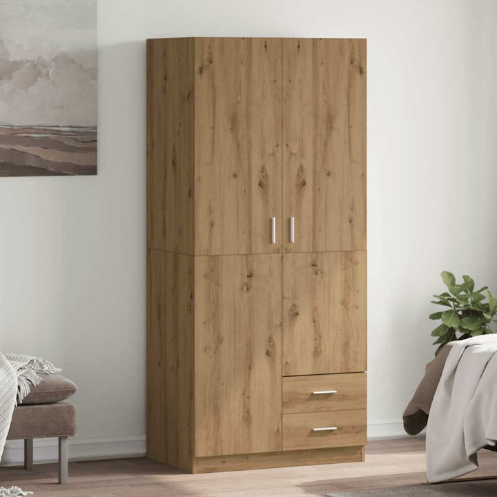 Garderob Åldrat Trä 80X52X180 Cm Konstruerat Trä