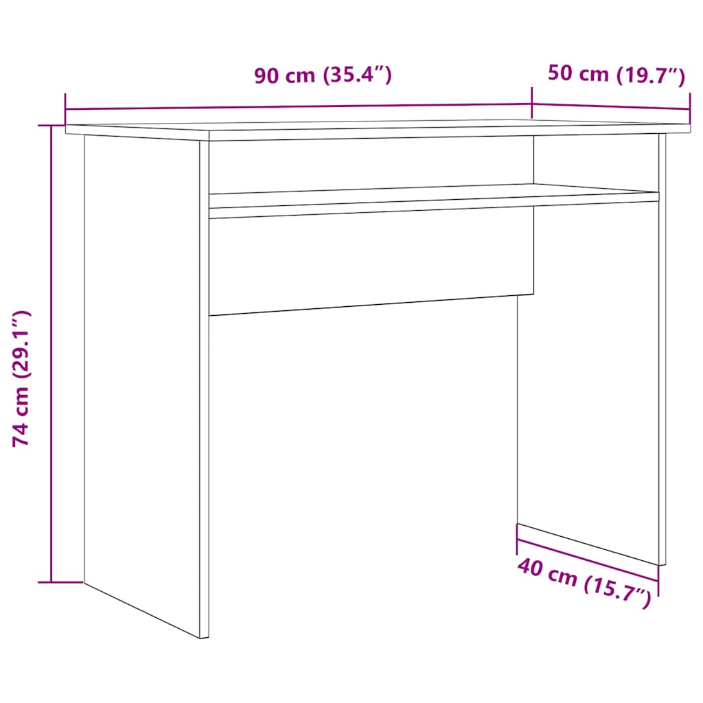 Skrivbord 90X50X74 Cm Konstruerat Trä
