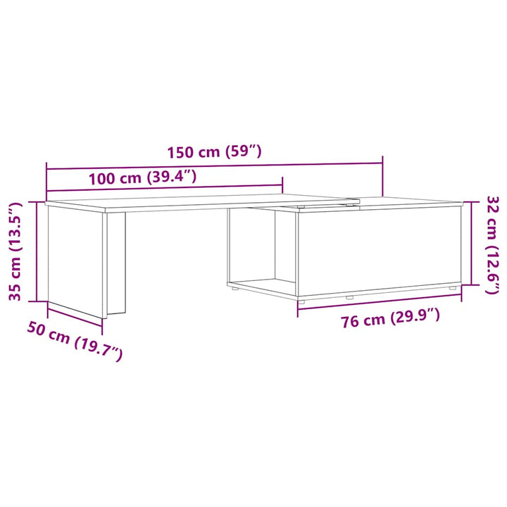 Soffbord 150X50X35 Cm Konstruerat Trä