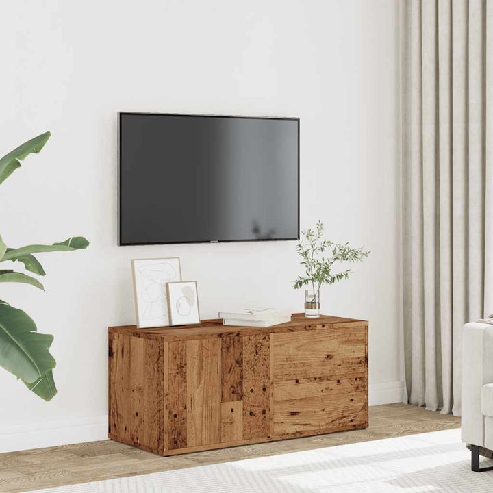 Tv-Bänk Åldrat Trä 80X34X35,5 Cm Konstruerat Trä
