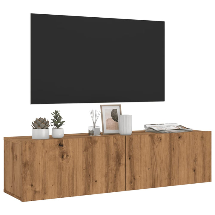 Väggmonterad Tv-Skåp Åldrat Trä 120X30X30 Cm Konstruerat Trä