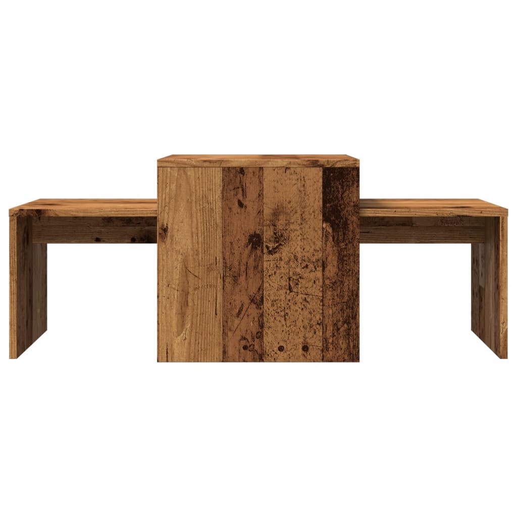 Soffbord Set Åldrat Trä 100X48X40 Cm Konstruerat Trä