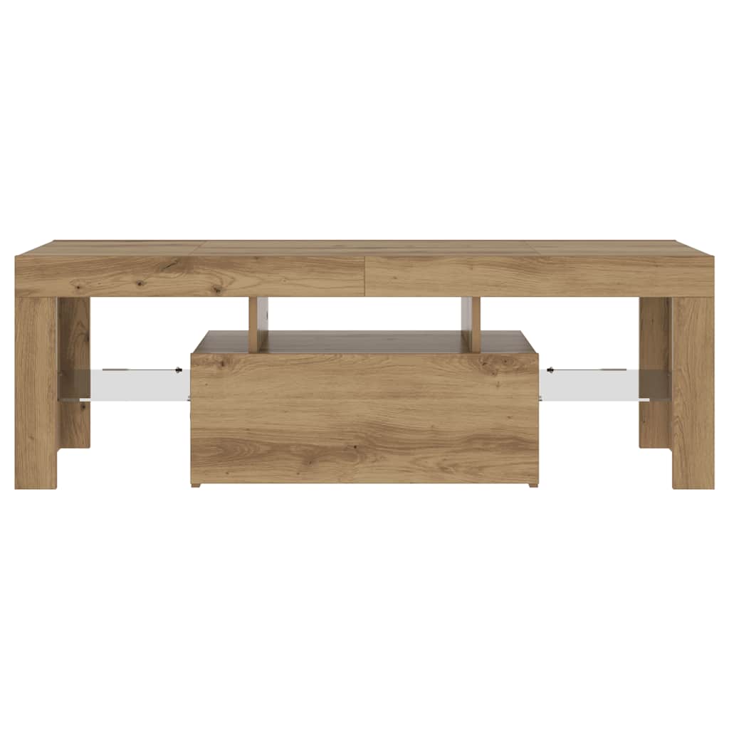 Tv-Bänk Med Led-Lampor 120X36,5X40Cm Konstruerat Trä