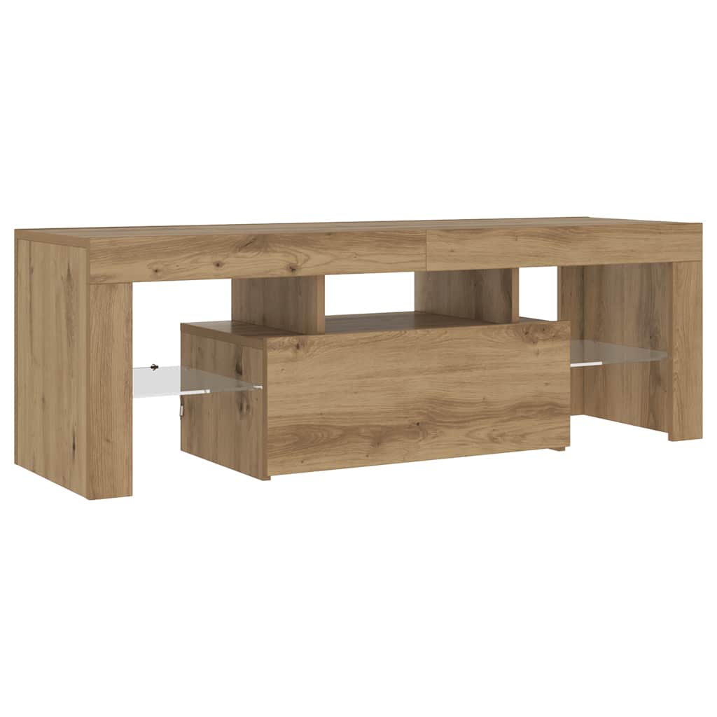 Tv-Bänk Med Led-Lampor 120X36,5X40Cm Konstruerat Trä
