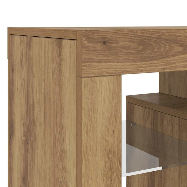 Tv-Bänk Med Led-Lampor 120X36,5X40Cm Konstruerat Trä