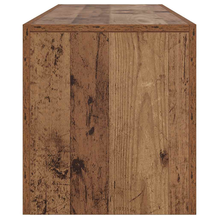 Tv-Bänk Med Led-Lampor Åldrat Trä 140X36,5X40Cm Konstruerat Trä