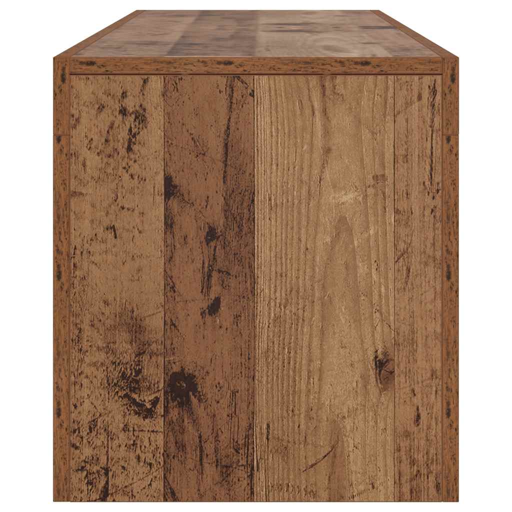 Tv-Bänk Med Led-Lampor Åldrat Trä 140X36,5X40Cm Konstruerat Trä