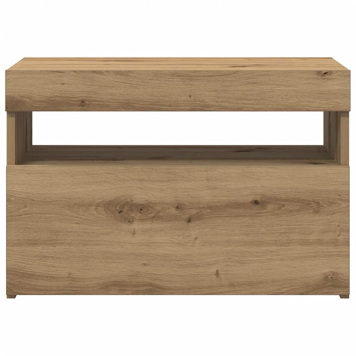 Tv-Bänk Med Led-Lampor 60X35X40 Cm Konstruerat Trä