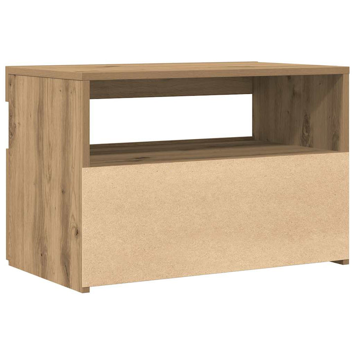 Tv-Bänk Med Led-Lampor 60X35X40 Cm Konstruerat Trä