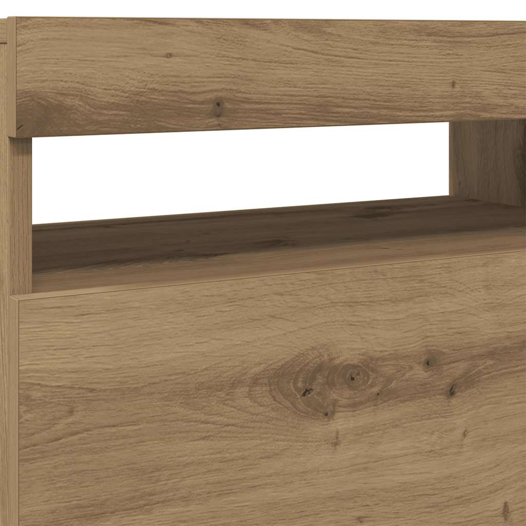 Tv-Bänk Med Led-Lampor 60X35X40 Cm Konstruerat Trä