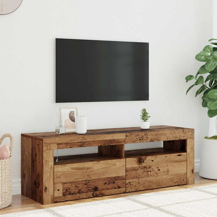 Tv-Bänk Med Led-Belysning Sonoma-Ek 120X35X40 Cm
