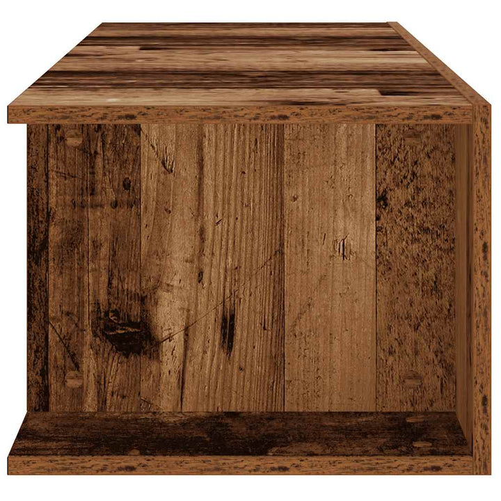 Tv-Bänk Med Led-Lampor Åldrat Trä 135X39X30 Cm Konstruerat Trä