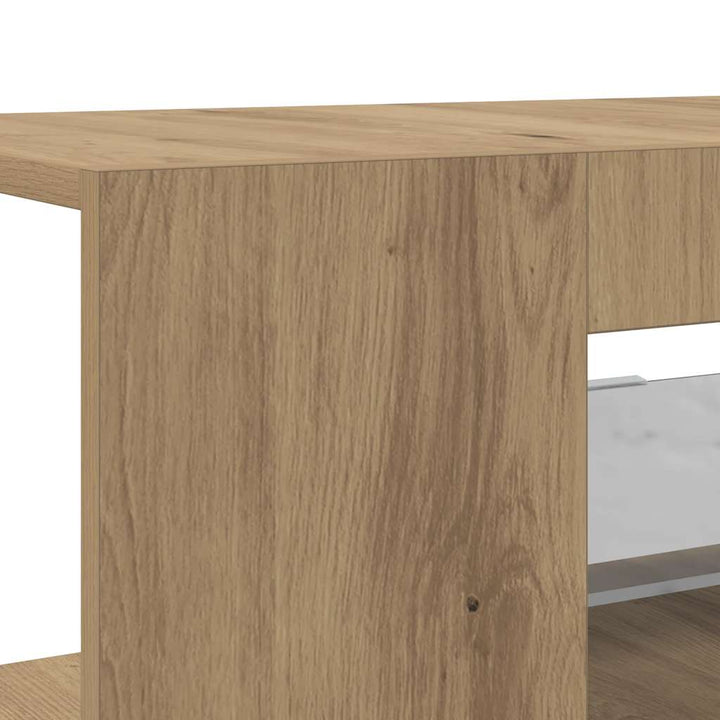 Tv-Bänk Med Led-Lampor 90X39X30 Cm Konstruerat Trä