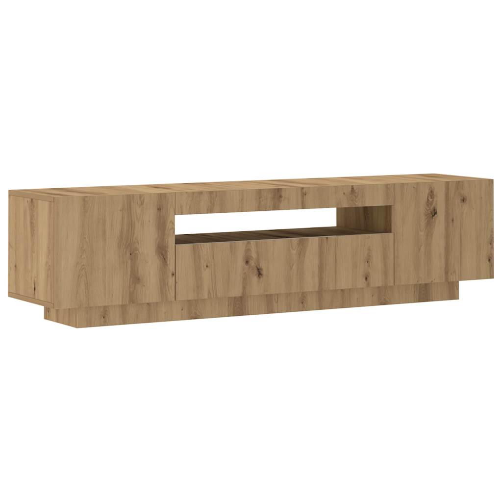 Tv-Bänk Med Led-Lampor 160X35X40 Cm Konstruerat Trä