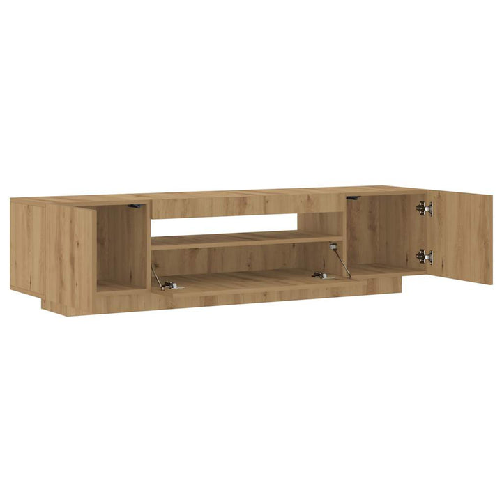 Tv-Bänk Med Led-Lampor 160X35X40 Cm Konstruerat Trä