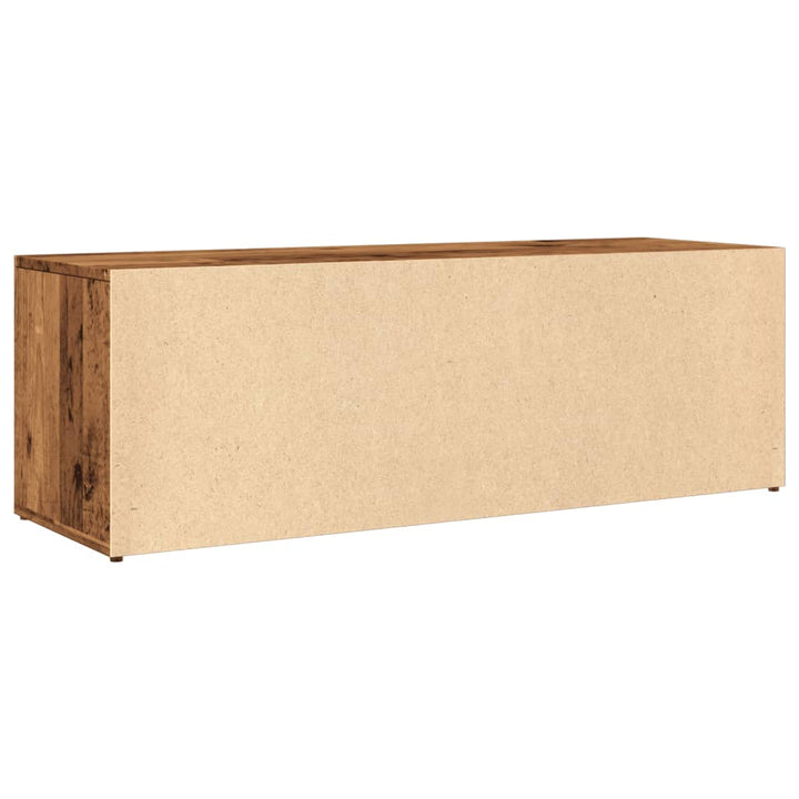 Skoförvaringsbänk Åldrat Trä 102X35X35 Cm Konstruerat Trä