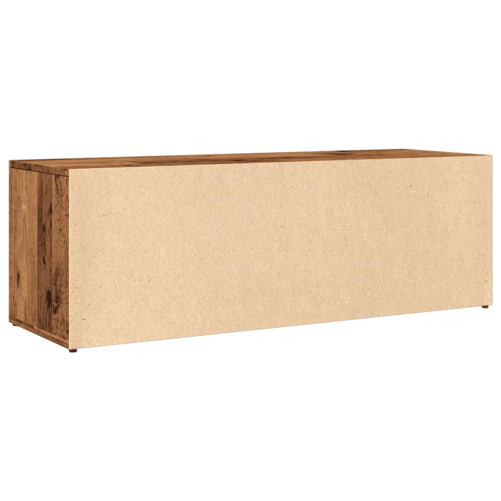 Skoförvaringsbänk Åldrat Trä 102X35X35 Cm Konstruerat Trä