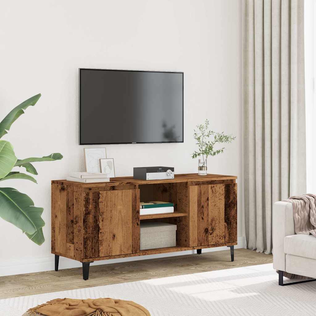 Tv-Bänk Åldrat Trä 102X35X50 Cm Konstruerat Trä