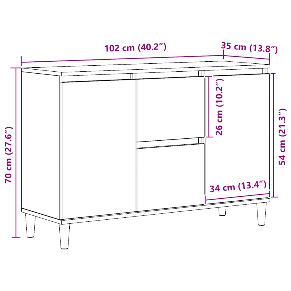 Skänk 102X35X70 Cm Konstruerat Trä