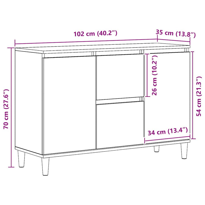 Skänk 102X35X70 Cm Konstruerat Trä