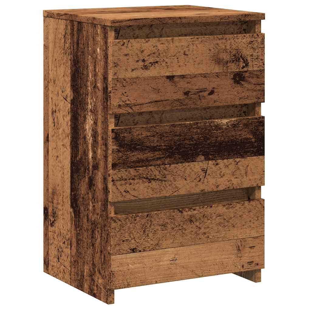 Sängbord Åldrat Trä 40X35X62,5 Cm Konstruerat Trä