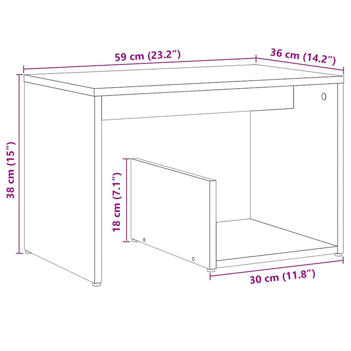 Sidobord 59X36X38 Cm Konstruerat Trä