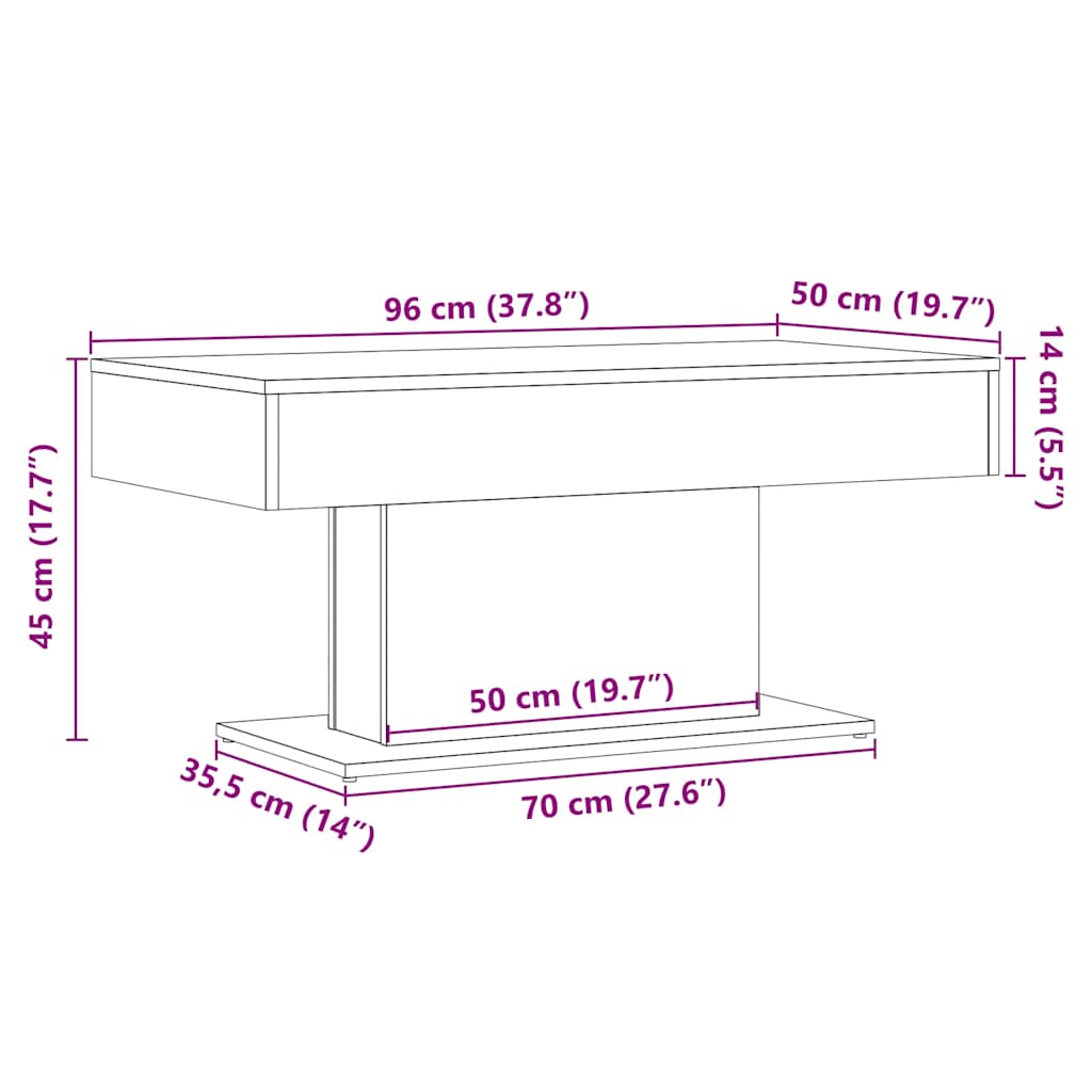 Soffbord 96X50X45 Cm Konstruerat Trä