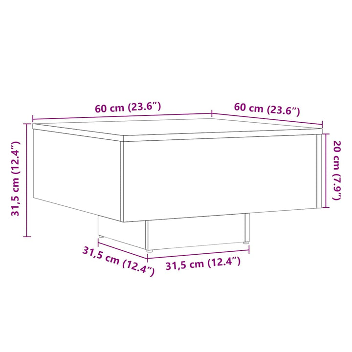 Soffbord 60X60X31,5 Cm Konstruerat Trä