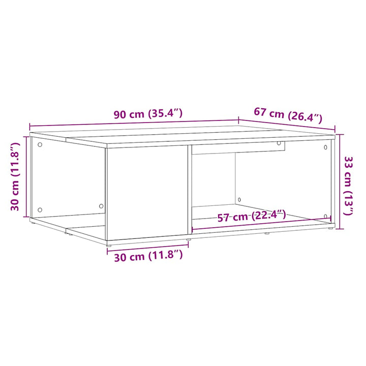 Soffbord Åldrat Trä 90X67X33 Cm Konstruerat Trä