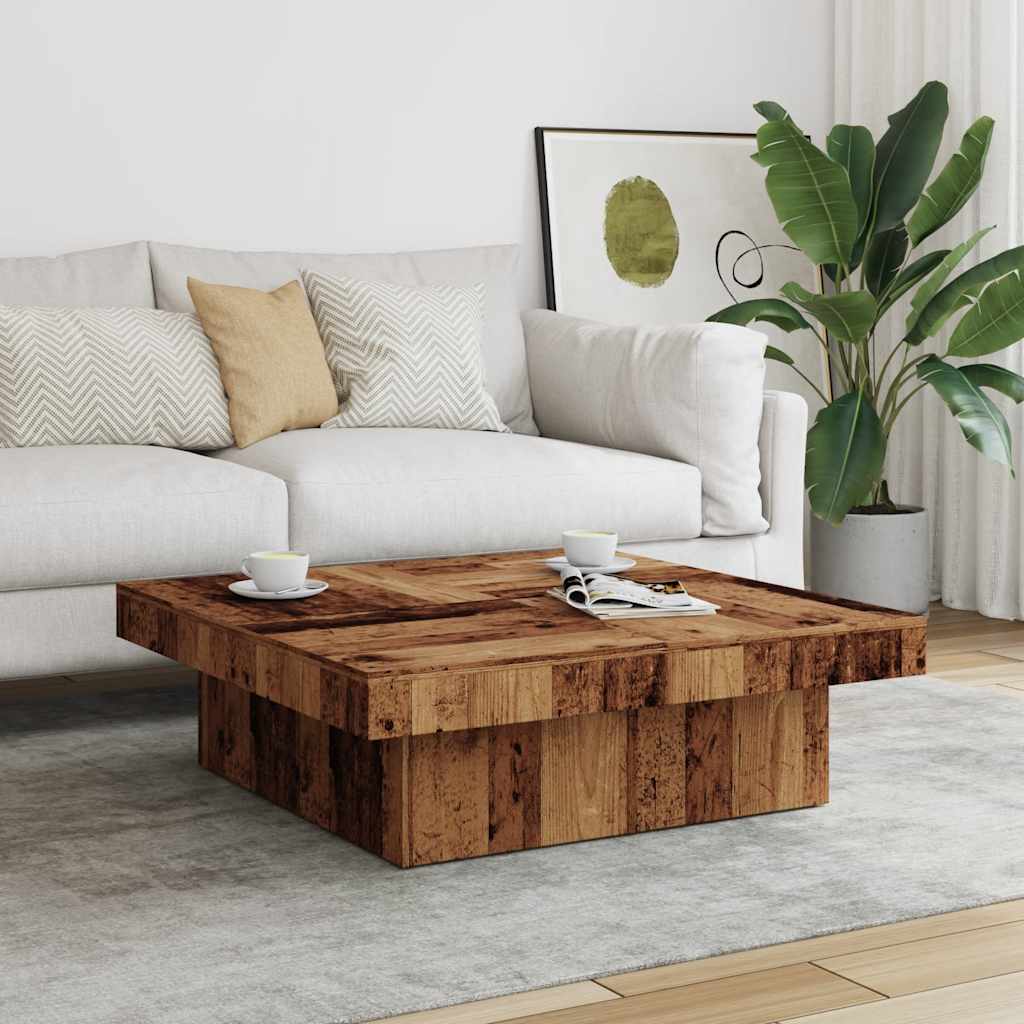 Soffbord Åldrat Trä 90X90X28 Cm Konstruerat Trä