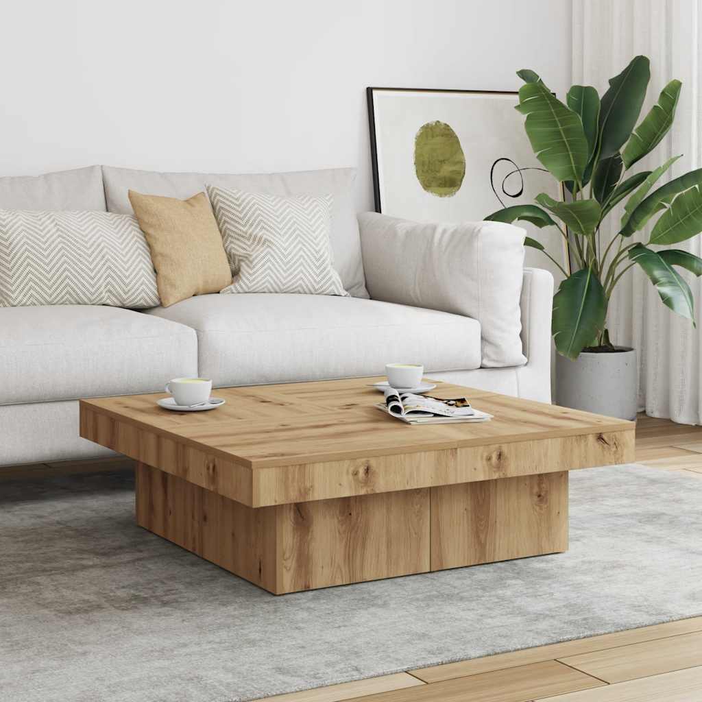 Soffbord Åldrat Trä 90X90X28 Cm Konstruerat Trä