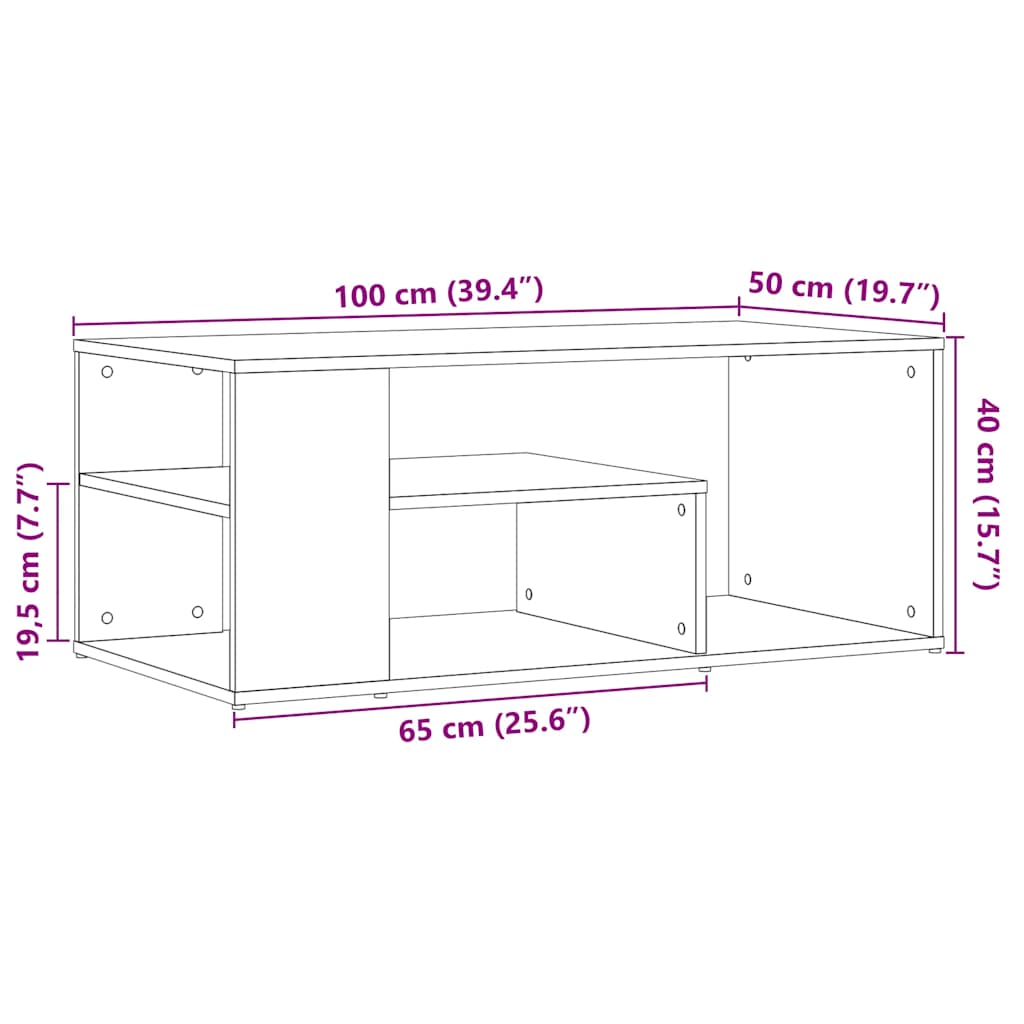 Soffbord 100X50X40 Cm Konstruerat Trä