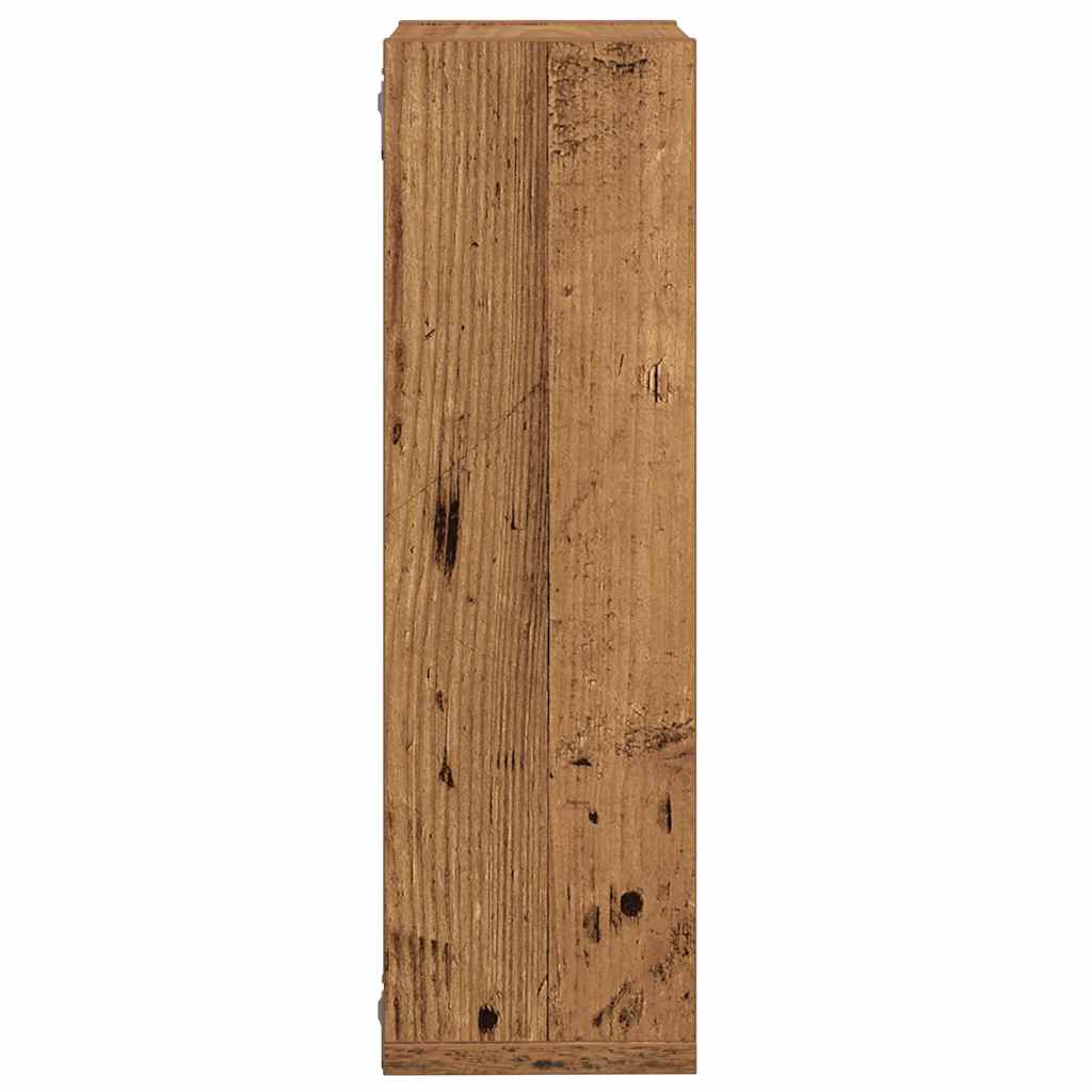 Vägghylla Kubformad 2 St Åldrat Trä 50X15X50 Cm Konstruerat Trä