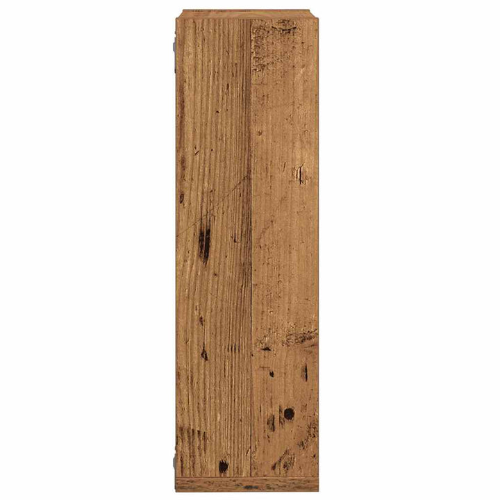 Vägghylla Kubformad 2 St Åldrat Trä 50X15X50 Cm Konstruerat Trä