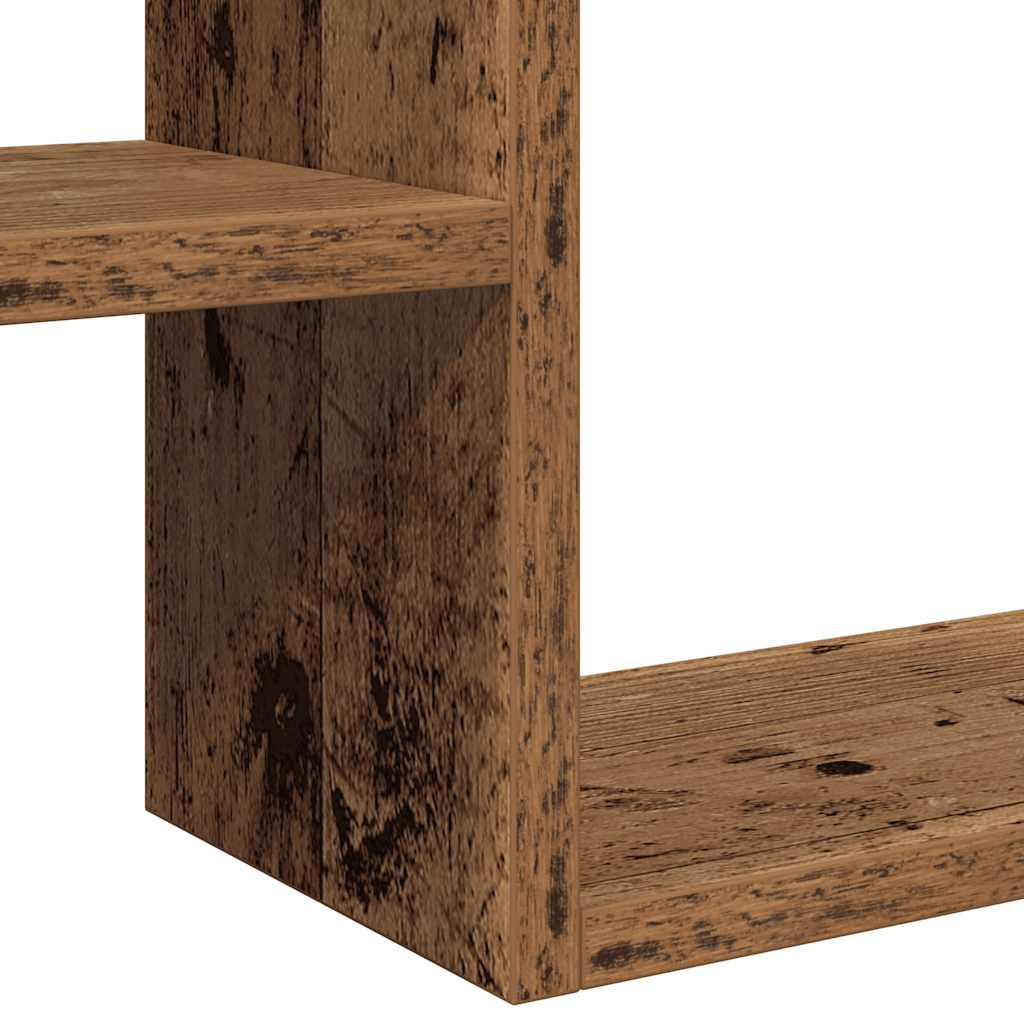 Vägghylla Kubformad 2 St Åldrat Trä 50X15X50 Cm Konstruerat Trä