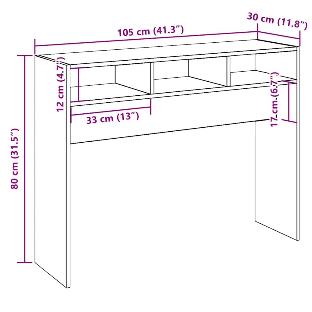 Konsolbord 105X30X80 Cm Konstruerat Trä