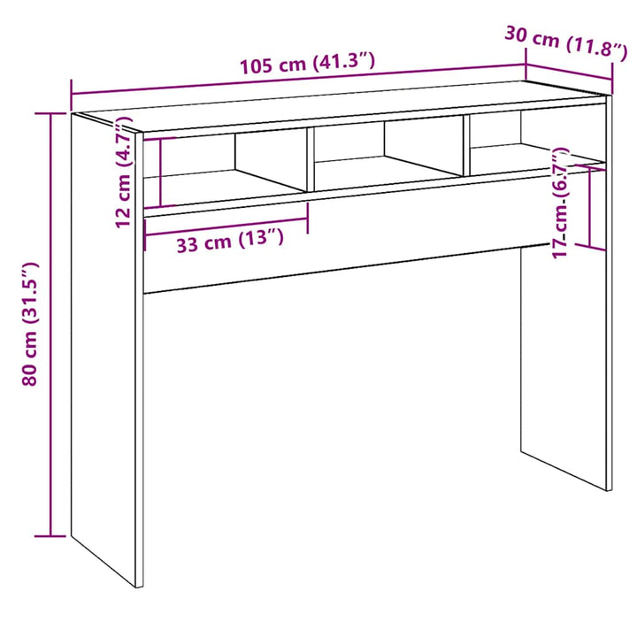 Konsolbord 105X30X80 Cm Konstruerat Trä
