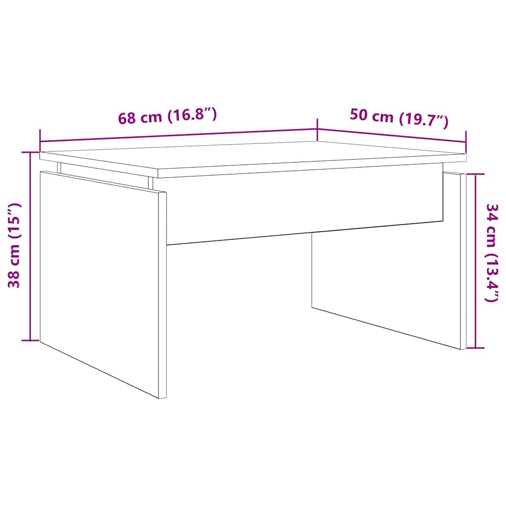 Soffbord 68X50X38 Cm Konstruerat Trä
