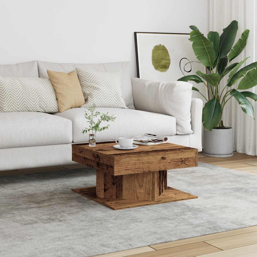 Soffbord Åldrat Trä 55X55X30 Cm Konstruerat Trä
